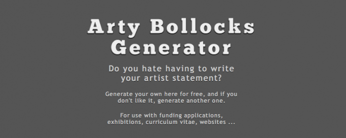 Arty Bollocks 695x278 How (not) to write your artistic statements...